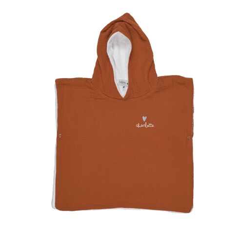 Poncho en gaze de coton caramel Taille 2