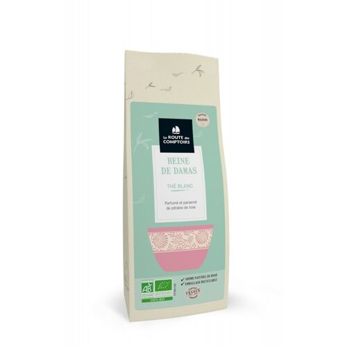 Thé blanc REINE DE DAMAS - Thé blanc avec des pétales de rose - 50g