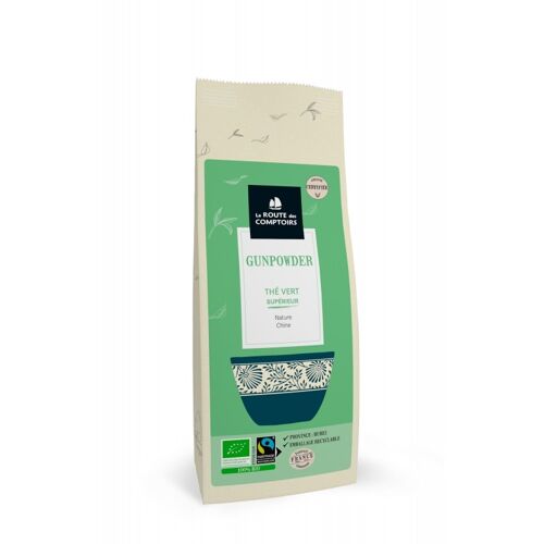 Thé Vert GUNPOWDER - Nature Chine "Poudre à canon" - Sachet 100g