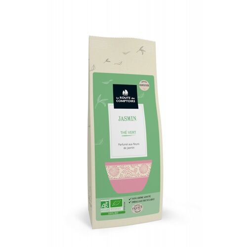 Thé Vert JASMIN - Thé vert aux fleurs de jasmin - Sachet 100g