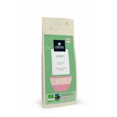 Thé vert JASMIN EQUITABLE - Thé vert aux fleurs de jasmin - Sachet 100g