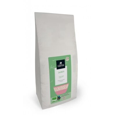 FAIR TRADE JASMIN grüner Tee - Grüner Tee mit Jasminblüten - Bulk 1 Kg