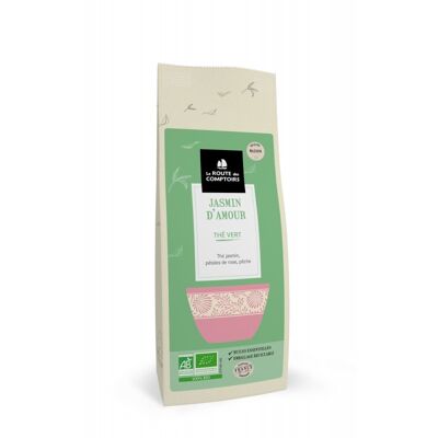 JASMIN D'AMOUR Té verde - Jazmín, pétalo de rosa, melocotón - Bolsa de 100 g
