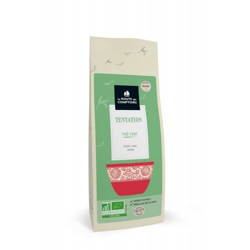 TENTATION Green Tea - Rose, lychee, cherry - 100g bag