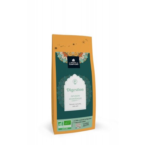 Infusion ayurvédique DIGESTION - Fenouil, curcuma, anis vert - Sachet 70g