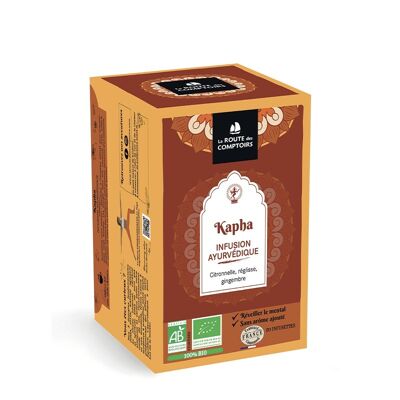 Ayurvedic infusion KAPHA - Ginger, liquorice, lemongrass - Fresh tea bags X 20