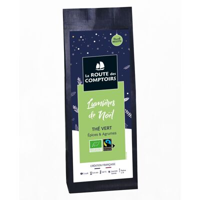 Thé vert LUMIERE DE NOËL - épices et agrumes - Sachet 100g