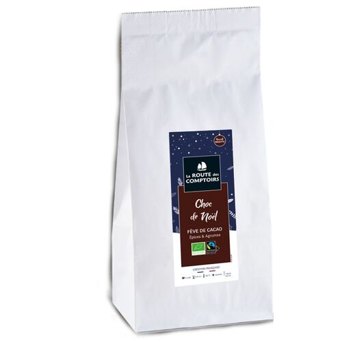 Thé noir CHOC DE NOËL - Éclat de fèves de cacao, thé noir, épices et agrumes - Vrac 1 kg