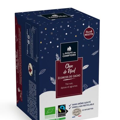 CHOC DE NOËL black tea - Burst of cocoa beans, black tea, spices and citrus fruits - Fresh infusettes X 20