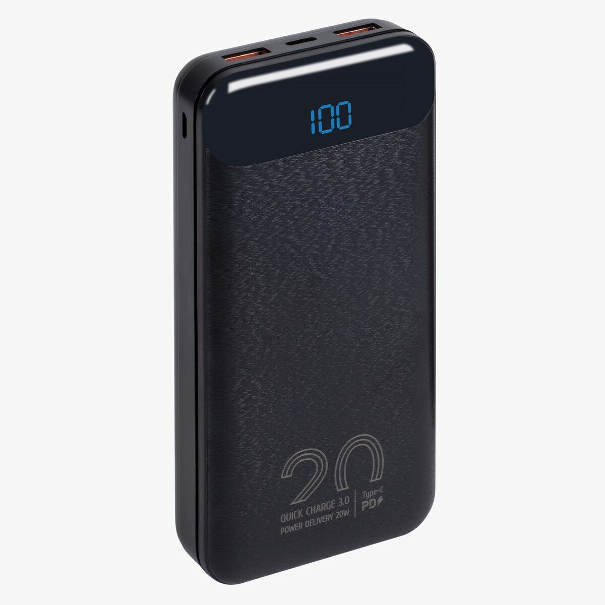VA2580 QC / PD 20W tragbarer Akku, Powerbank mit LCD, 20000 mAh, schwarz