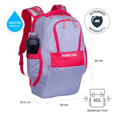 5265 Laptop backpack 17.3" 30L grey/ red