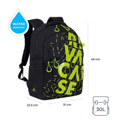 5430 city backpack 30L black / lime
