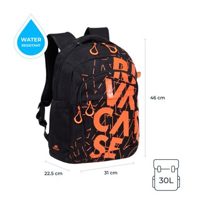 5430 city backpack 30L black / orange