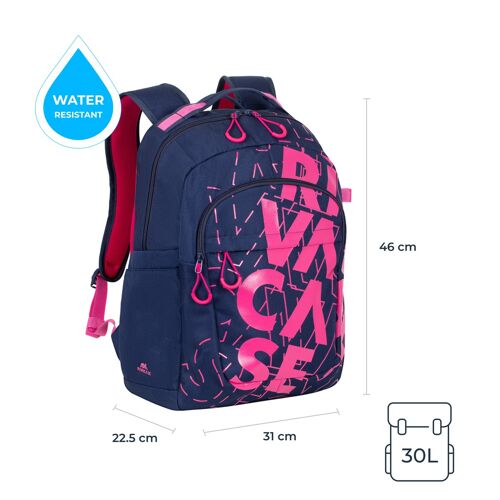 5430 Stadtrucksack 30L blau / pink