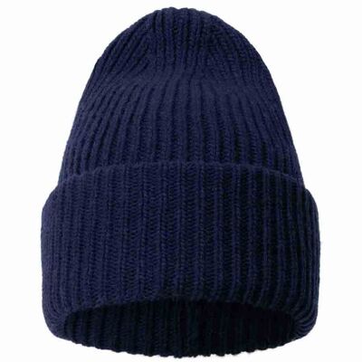 Beanie Mütze aus recycelter Wolle, nightblue