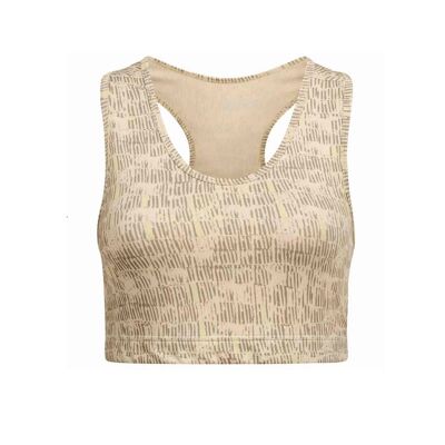 Yoga Cropped Top "Mika", Allover Zebra Quartz