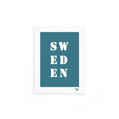 Affiche "Suède" bleue