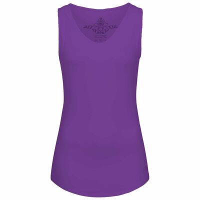 Yoga Top "ZIA", lilac - V-Neck Top mit seitlicher Raffung