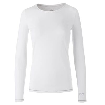 Yoga Shirt "U", white - pures superweiches Langarmshirt