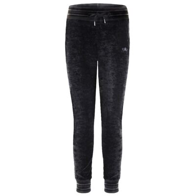 Yoga-Pant "Tatum", charcoal – Schmale Trainigshose aus Samt