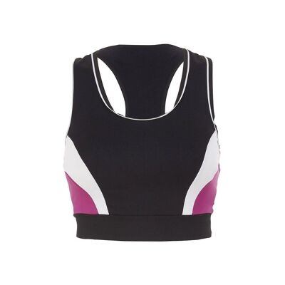 Yoga Top schnelltrocknender Active Bra "Ruby" - black/fuchsia/white