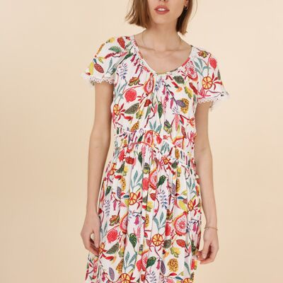 DIVINE Kleid mit Aufdruck „Sommergarten“