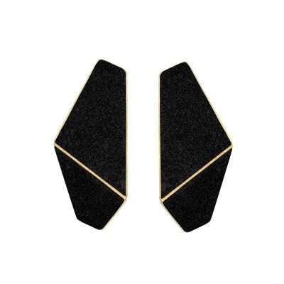 Earrings Folded Slim_Sparkling Black