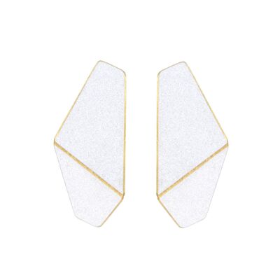 Earrings Folded Slim_Sparkling White