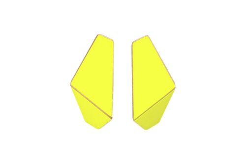 Earrings Folded Slim_Sulfur Yellow