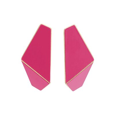 Boucles d'Oreilles Pliées Slim_ Magenta