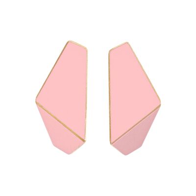 Boucles d'Oreilles Pliées Slim_ Rose Clair