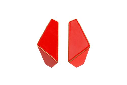 Earrings Folded Slim_ Red