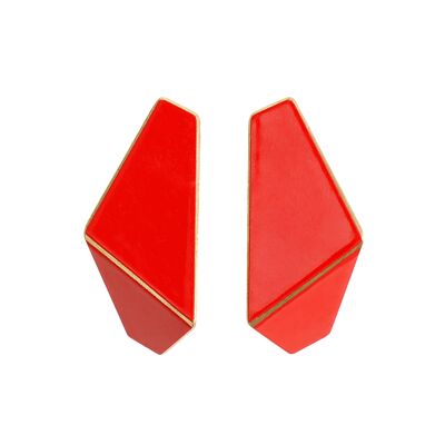 Earrings Folded Slim_ Red