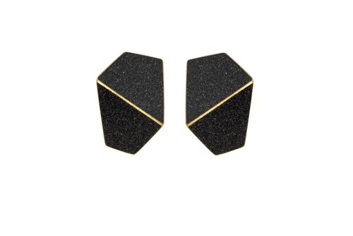 Earrings Folded Wide_Sparkling Black