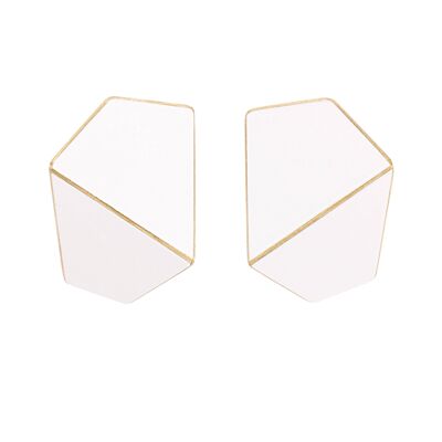 Earrings Folded Wide_White