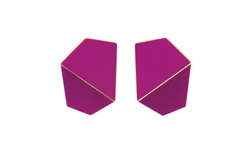 Earrings Folded Wide_Traffic Purple