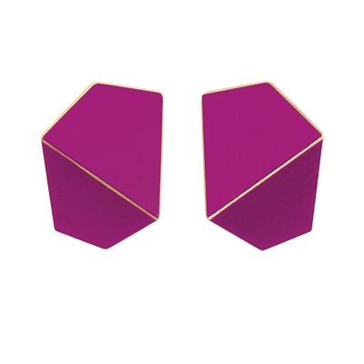 Earrings Folded Wide_Traffic Purple