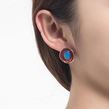 Boucle d'oreille tige Celimene multicolore 2