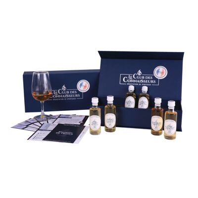 Whiskey de France Tasting Box - 6 x 40 ml Tasting Sheets Included - Premium Prestige Gift Box - Solo or Duo