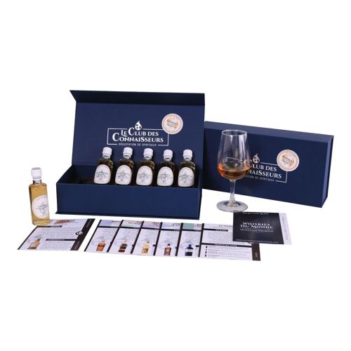 Coffret Dégustation Whisky du Monde Premium - 6 x 40 ml Fiches de Dégustation Incluses - Coffret Cadeau Premium Prestige - En Solo ou en Duo