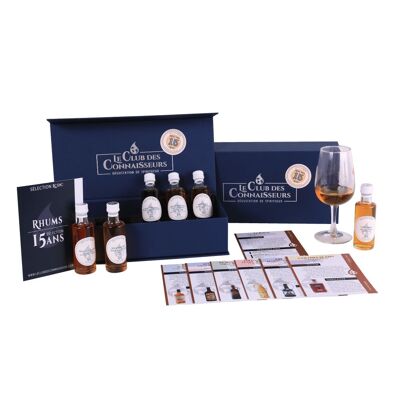 15-year-old Rum Tasting Box - 6 x 40 ml Tasting Sheets Included - Premium Prestige Gift Box - Solo or Duo