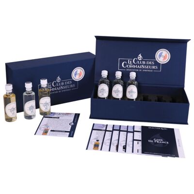 Caja de degustación Gin de France - 6 hojas de degustación de 40 ml incluidas - Estuche de regalo Premium Prestige - Solo o Dúo