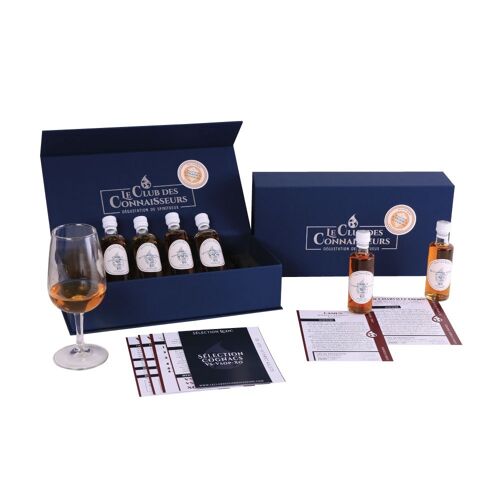 Coffret Cognac Dégustation VS VSOP XO - 6 x 40 ml Fiches de Dégustation Incluses - Coffret Cadeau Premium Prestige - En Solo ou en Duo