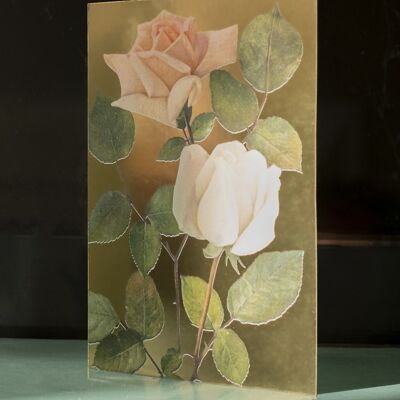 Dandy star peach rose greeting card