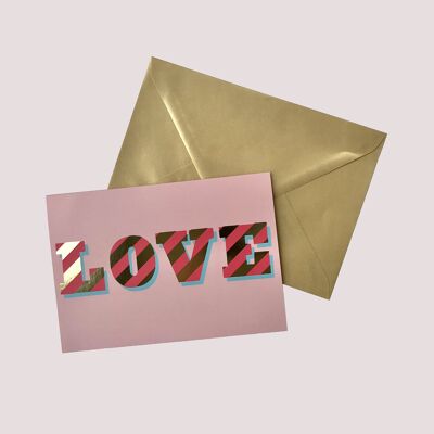 Love stripe greeting card