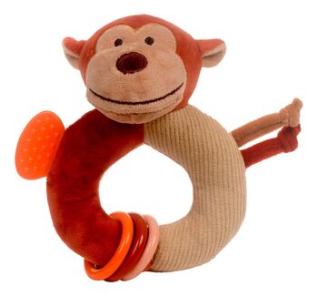 Monkey Ringaling - premier jouet de bébé - hochet de dentition et jouet froissé 1