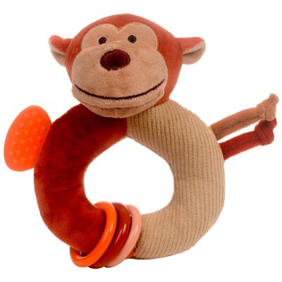 Monkey Ringaling - el primer juguete del bebé - sonajero mordedor y juguete arrugado