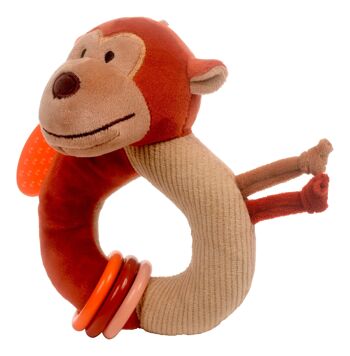 Monkey Ringaling - premier jouet de bébé - hochet de dentition et jouet froissé 3