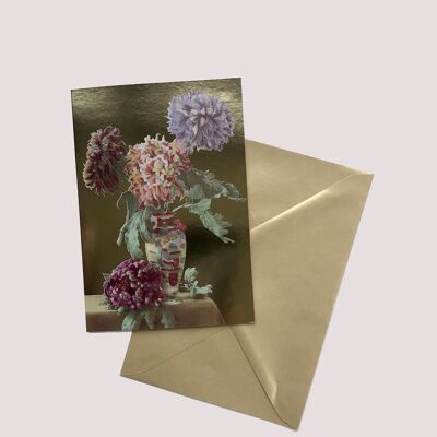 Chrysanthemums greeting card