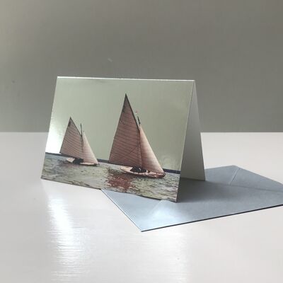 Classic boats greeting card
